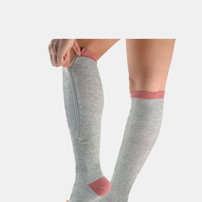 Vigor Fabric Soft Foot Care Ball Of Foot Cushions & Zipper Compression Socks Calf Knee Combo Pack