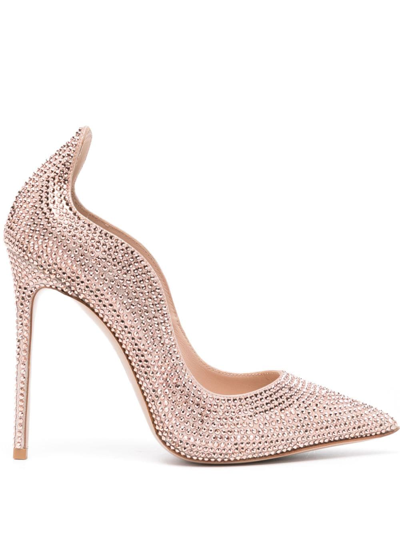 Le Silla Ivy Crystal-embellished Leather Pumps In Pink