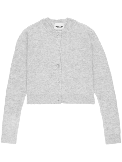 Marant Etoile Amenita Cropped Cardigan In Grey