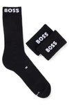 HUGO BOSS LOGO-TRIMMED REGULAR-LENGTH SOCKS AND WRISTBANDS GIFT SET