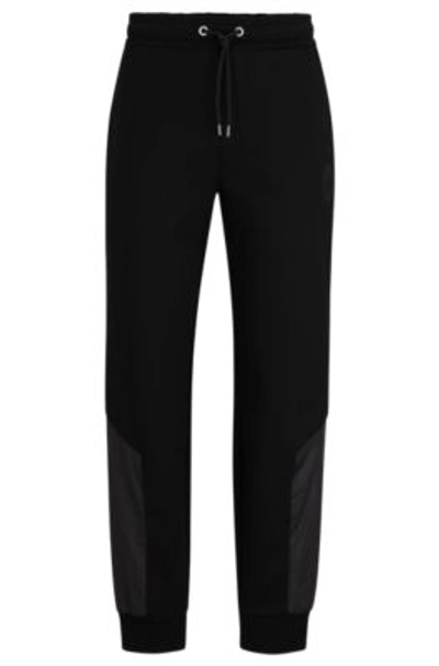 Hugo Boss Porsche X Boss Cotton-blend Tracksuit Bottoms With Embroidered Logo In Black