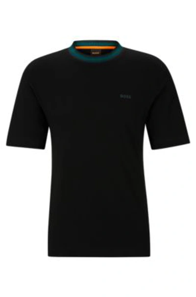 Hugo Boss Relaxed-fit T-shirt In Cotton With Hd Logo Print In Black