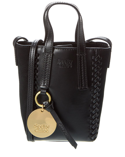 See By Chloé Tilda Mini Leather & Suede Tote In Black