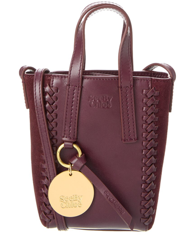 See By Chloé Tilda Mini Leather & Suede Tote In Red