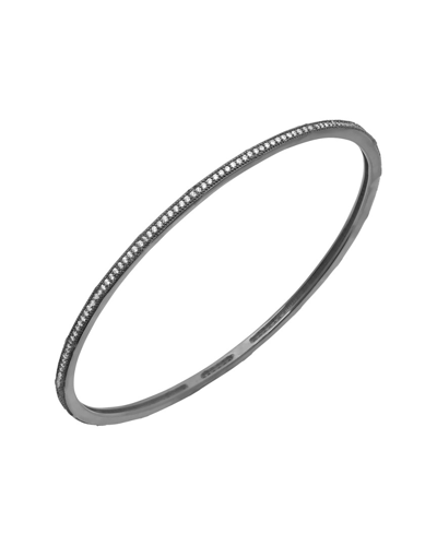 Crislu Stackables Hematite Over Silver Cz Bangle