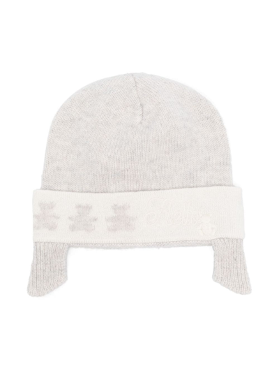 Brunello Cucinelli Babies' Ribbed-knit Cashmere Beanie In Grey