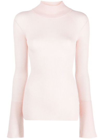 Sa Su Phi Ribbed Cashmere-blend Jumper In Pink