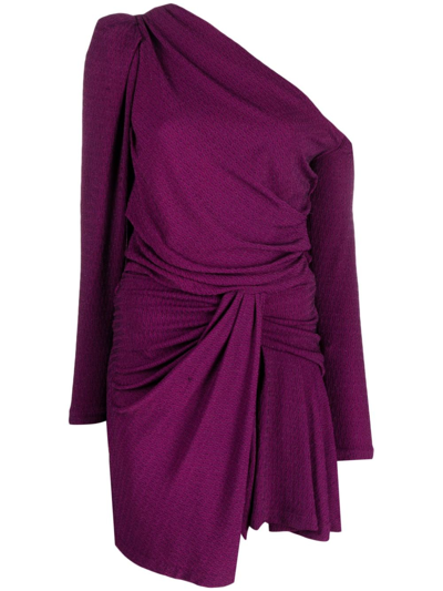 Iro Merimi Asymmetric-neck Jersey Dress In Purple