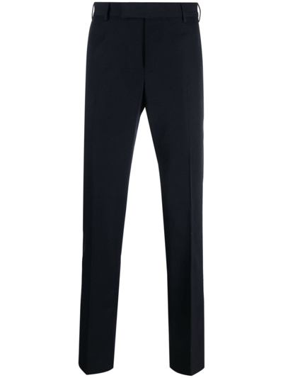 Pt Torino Virgin Wool Slim-cut Trousers In Black
