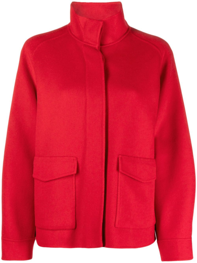 Arma Wool High-neck Jacket In Red