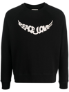 Zadig & Voltaire Slogan-print Organic-cotton Sweatshirt In Black