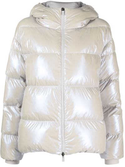 Herno Padded Hooded Jacket In Nude