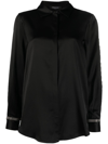 Fabiana Filippi Long-sleeve Satin Shirt In Black