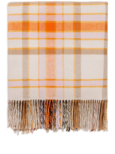 Burberry Check-print Reversible Blanket In Weiss