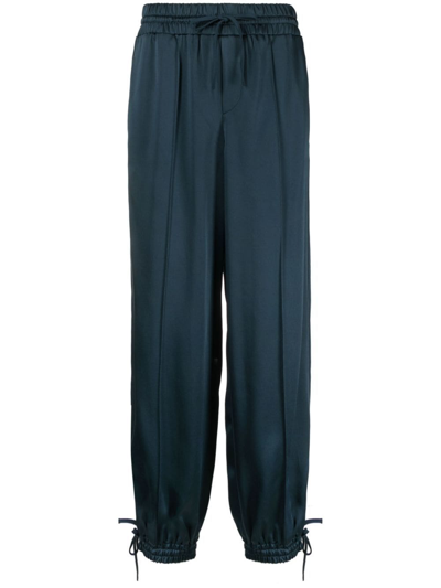 Jil Sander Drawstring-waistbandf Tapered Trousers In Blue