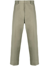 Jil Sander Straight-leg Cotton Trousers In Green