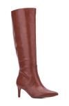 New York And Company Women's Piper- Lizard Embossed Kitten Heel Boots In Cognac Lizard
