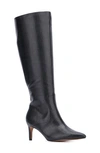 New York And Company Women's Piper- Lizard Embossed Kitten Heel Boots In Black Lizard