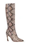 New York And Company Krystelle Knee High Boot In Beige Snake