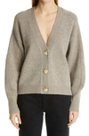 Loulou Studio Zanzibar V-neck Cardigan Sweater In Brown Melange
