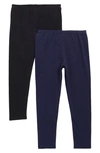 Splendid Kids' 2-pack Leggings In Navy/ Black