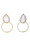 Saachi 18k Plated Ruby Hoops In White