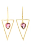 Saachi 14k Plated Granite Minimalist Drop Earrings In Pink