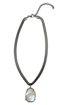 ADORNIA FINE ORGANIC CUT MOONSTONE PENDANT NECKLACE