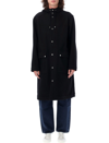 Aspesi Wool Blend Melton Loose Parka In Black