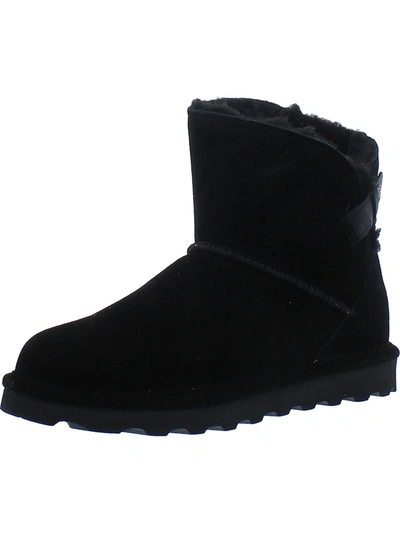Bearpaw Margaery Wide Womens Suede Cold Weather Booties In Black
