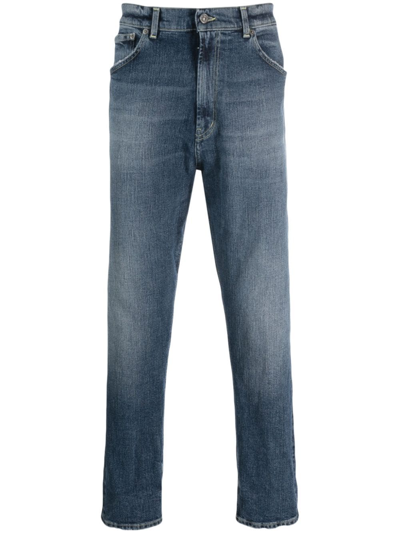 Dondup Logo-patch Straight-leg Jeans In Blue