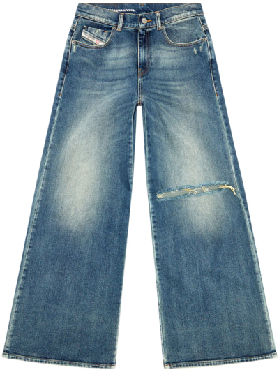 Diesel D-akemi Flared Jeans In Blue