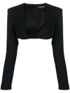 David Koma Plunging-neck Crop Top In Black