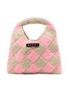 Marni Kids' Small Market Diamond Crochet Bag In Pink