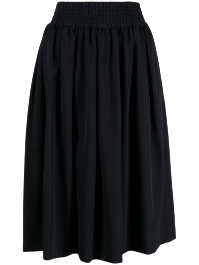Comme Des Garcons Girl Pleated Wool Skirt In Black