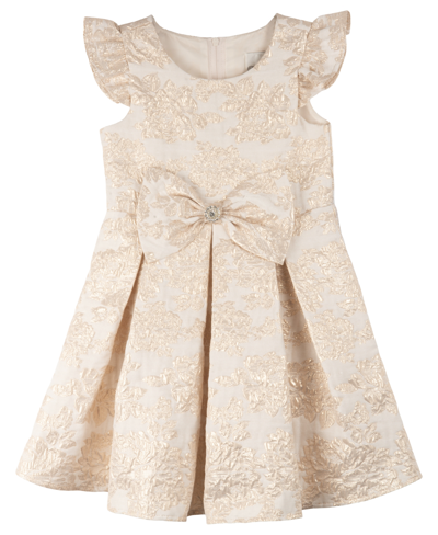 Rare Editions Toddler Girls All-over Jacquard Social Dress In Ivory