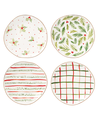 Lenox Bayberry Assorted Dessert Plates, Set Of 4 In Red