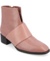 JOURNEE COLLECTION WOMEN'S KYLER TWO-TONE BLOCK HEEL BOOTIES