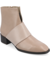 Journee Collection Women's Kyler Two Tone Block Heel Booties In Taupe
