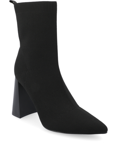 Journee Collection Womens Noralinn Stacked Heel Booties In Black