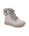 Cliffs By White Mountain Hearty Knit Collar Lace-up Boot In Winter White/fabric/sweater
