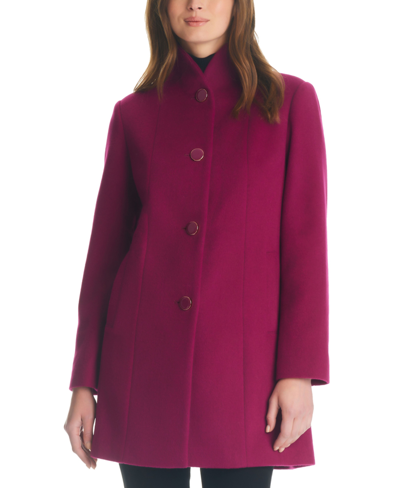 Kate Spade Women's Stand-collar Wool Blend Coat, Created For Macy's In Majestic Fuchsia
