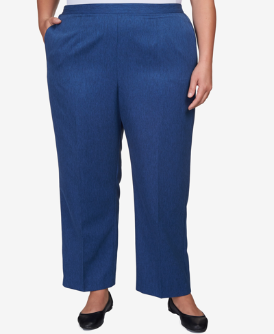 Alfred Dunner Plus Size Chelsea Market Classic Fit Pull On Short Length Pants In Heather Cadet