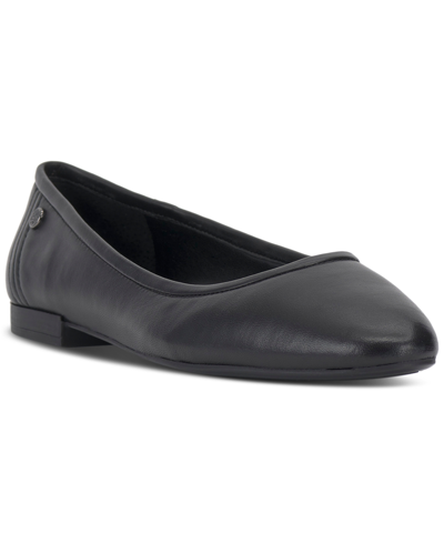 Vince Camuto Women's Minndy Slip On Ballet Flats In Black Crinkle Patent