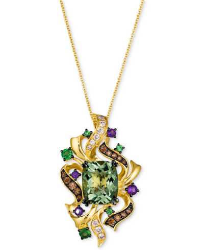 Le Vian Crazy Collection Multi-gemstone (5-1/5 Ct. T.w.) & Diamond (1/2 Ct. T.w.) Cluster Pendant Necklace I In No Color