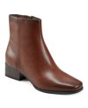 Easy Spirit Sidney Bootie In Medium Brown Leather