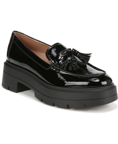Naturalizer Nieves Lug Sole Loafers In Black Patent Leather