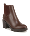 Naturalizer Verney Block Heel Waterproof Bootie In Chocolate Waterproof Leather