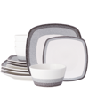 Noritake Colorscapes Layers 12 Piece Square Dinnerware Set In Charcoal