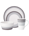 Noritake Colorscapes Layers 4 Piece Coupe Place Setting In Charcoal